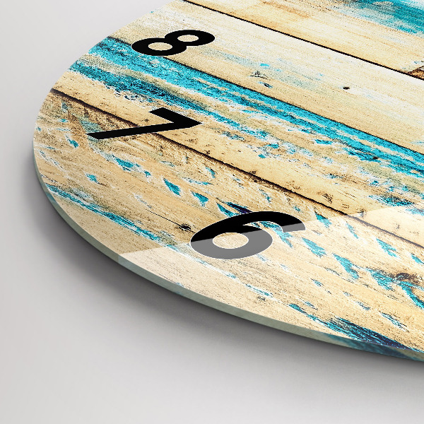 Okrúhle hodiny Poškriabané drevo