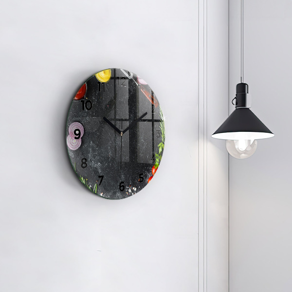 Okrúhle hodiny Zelenina na stole