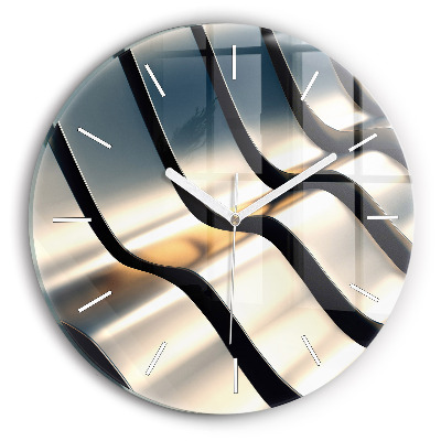 Okrúhle hodiny Strieborný vzor