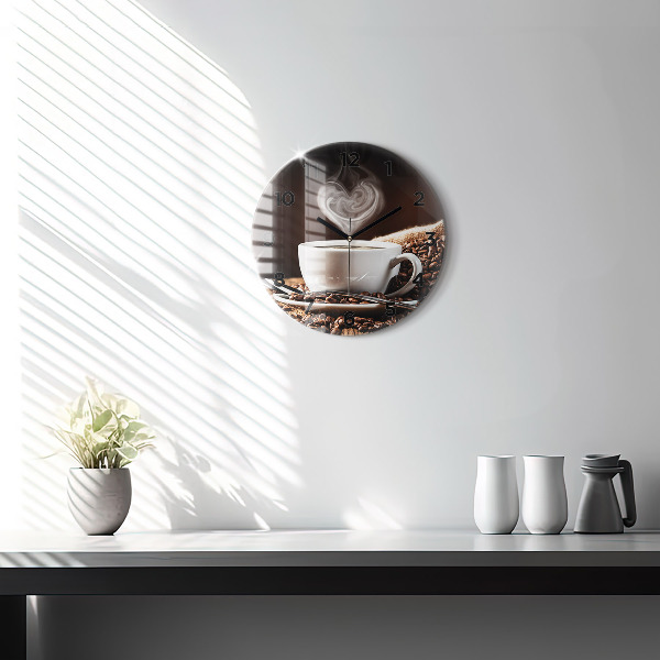 Okrúhle hodiny Šálka kávy