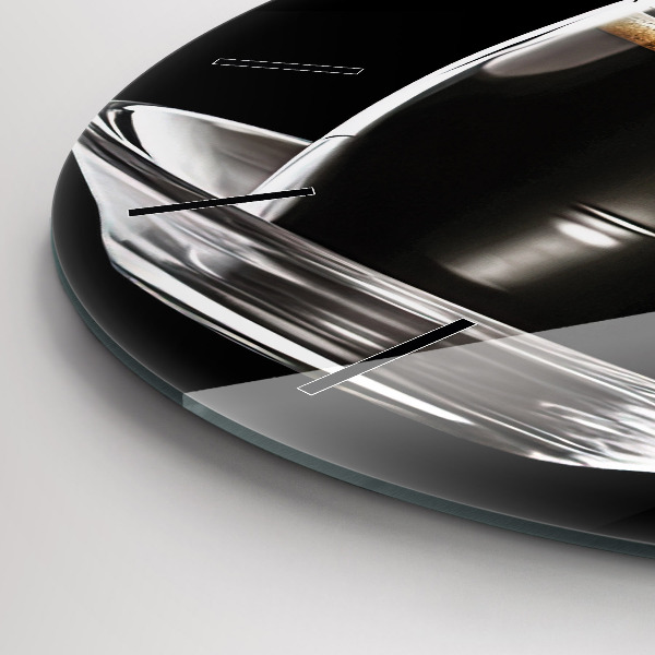 Okrúhle hodiny Čierna káva