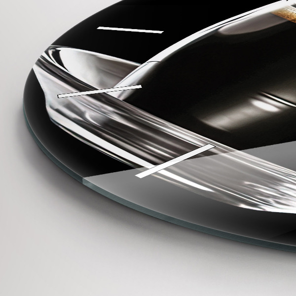 Okrúhle hodiny Čierna káva