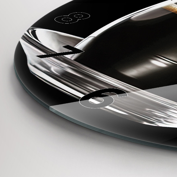 Okrúhle hodiny Čierna káva