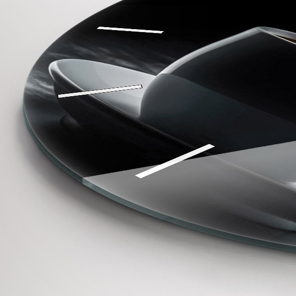 Okrúhle hodiny Šálka čiernej kávy