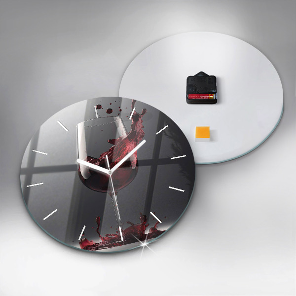 Okrúhle hodiny Pohárik červeného vína