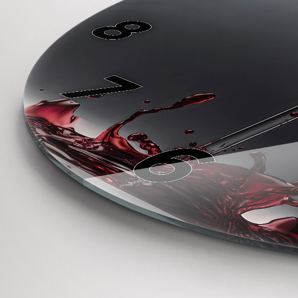 Okrúhle hodiny Pohárik červeného vína