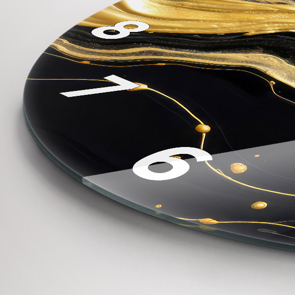 Okrúhle hodiny Zlatý mramor