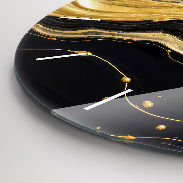 Okrúhle hodiny Zlatý mramor