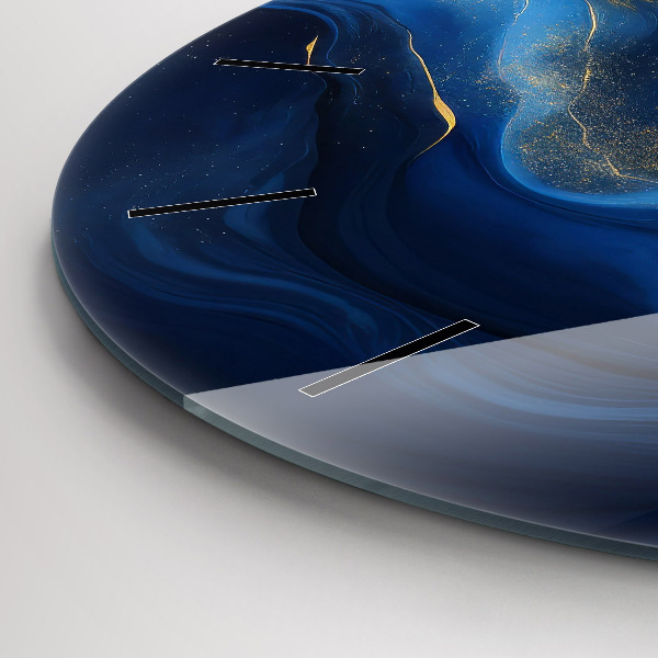 Okrúhle hodiny Modrý mramor