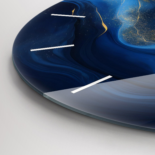 Okrúhle hodiny Modrý mramor