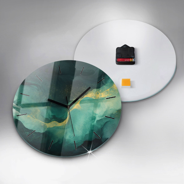 Okrúhle hodiny Zelený mramor