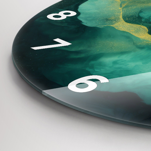 Okrúhle hodiny Zelený mramor