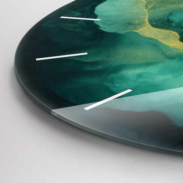 Okrúhle hodiny Zelený mramor