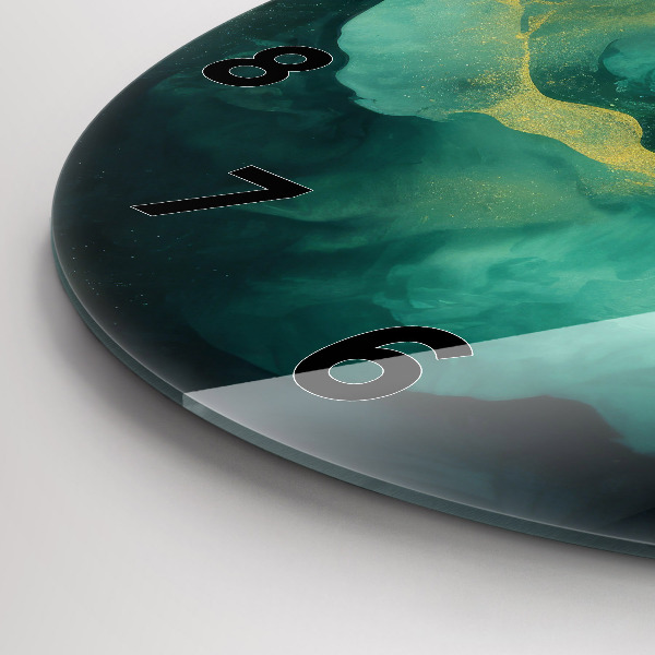 Okrúhle hodiny Zelený mramor