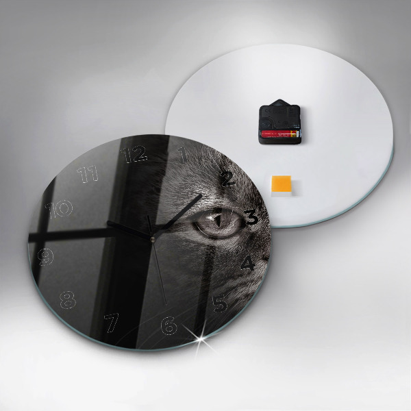 Okrúhle hodiny Škótsky pes a mačka