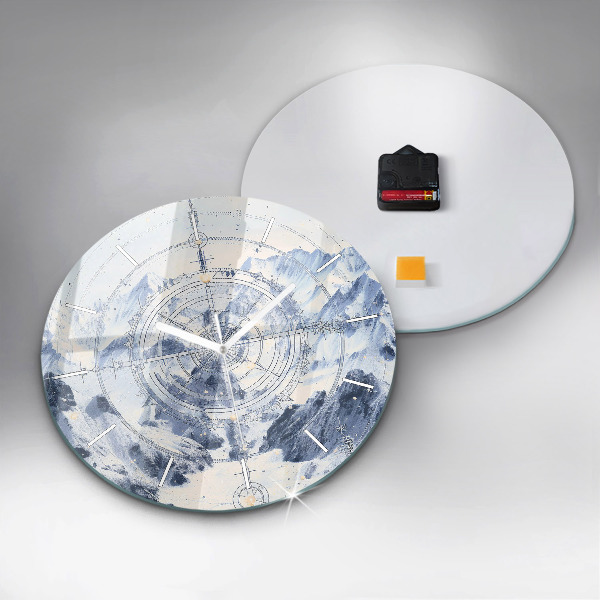 Okrúhle hodiny Modré kresby