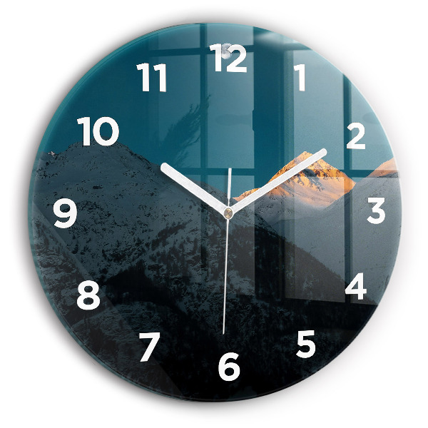 Okrúhle hodiny Západ slnka v horách