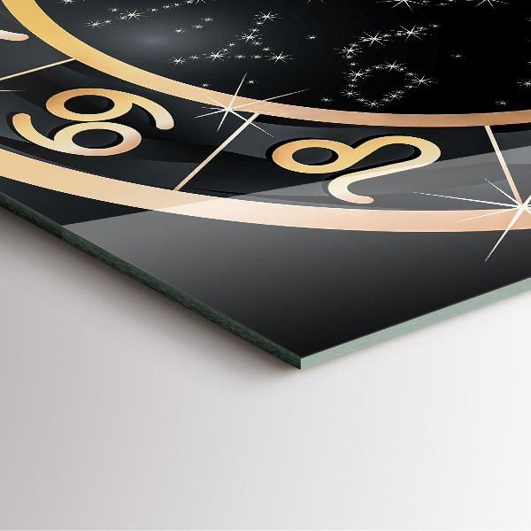 Štvorcové nástenné hodiny Čierne znamenia zverokruhu