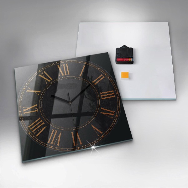 Štvorcové nástenné hodiny Staré rímske číslice