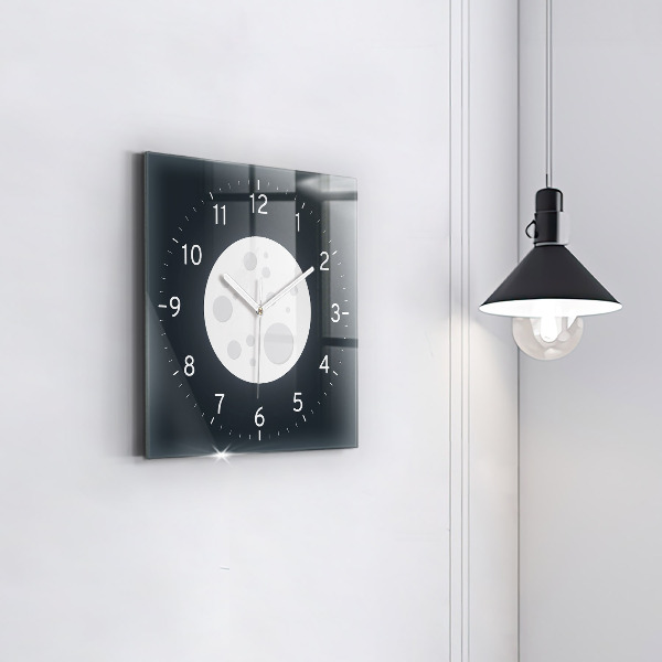 Štvorcové nástenné hodiny Spln mesiaca