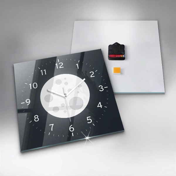 Štvorcové nástenné hodiny Spln mesiaca