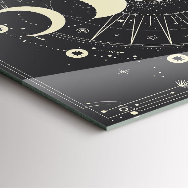 Štvorcové nástenné hodiny Mesiace a Slnko