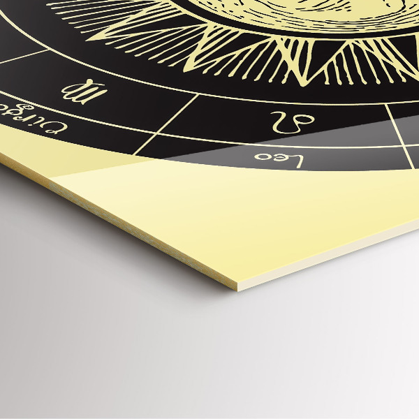 Štvorcové nástenné hodiny Zverokruhy a Slnko