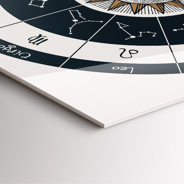 Štvorcové nástenné hodiny Súhvezdia zverokruhu na modrom pozadí