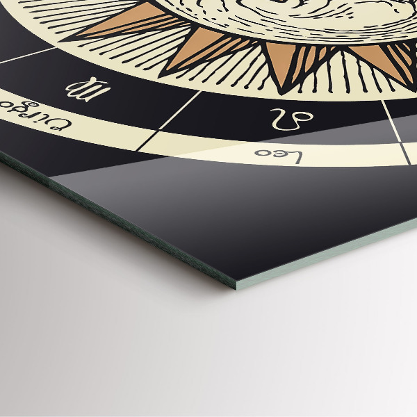 Štvorcové nástenné hodiny Slnko a zverokruhy