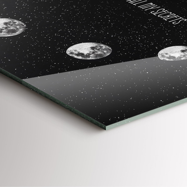 Štvorcové nástenné hodiny Fázy mesiaca a nápis