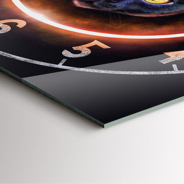 Štvorcové nástenné hodiny Magická mačka