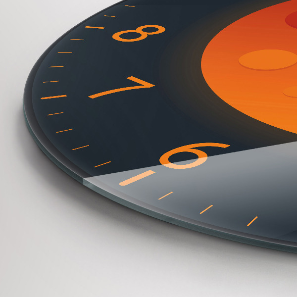 Okrúhle sklenené hodiny Spln mesiaca