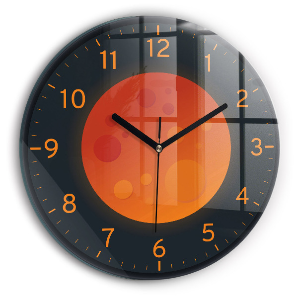 Okrúhle sklenené hodiny Spln mesiaca