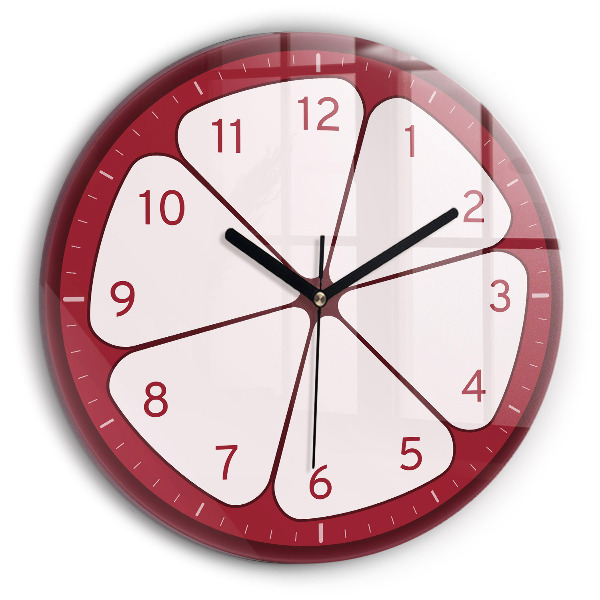 Okrúhle sklenené hodiny Nakrájajte ovocie