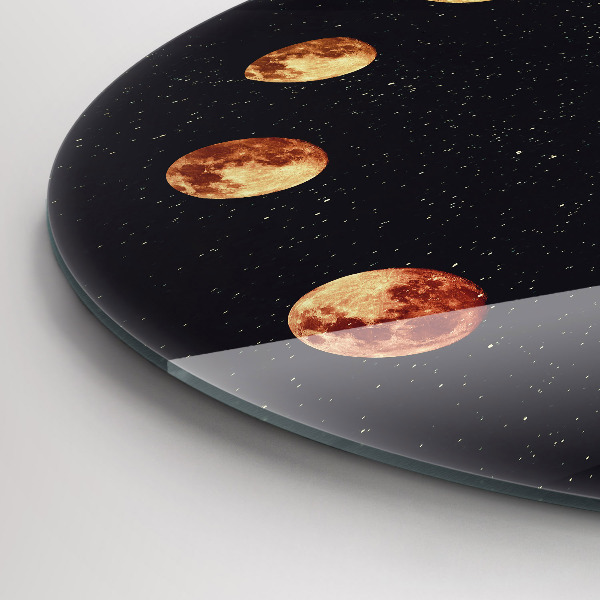 Okrúhle sklenené hodiny Fázy mesiaca